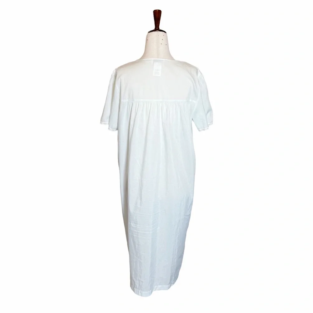 Vintage 80s Pale Blue Embroidered Floral Lace Angelcore Nightgown - Picture 2 of 7